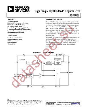 ADF4007BCP-REEL datasheet  